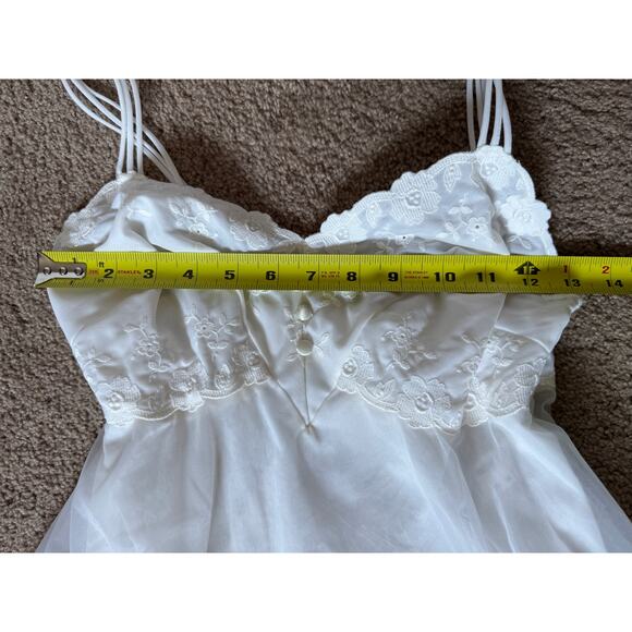 Vintage Warner's Nightgown Babydoll Fairy Cottage Balletcore Nightie Off White - Picture 3 of 5